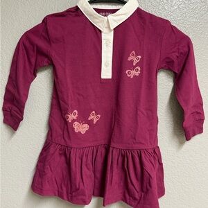 Okie Dokie Burgundy Butterfly Long Sleeve Top